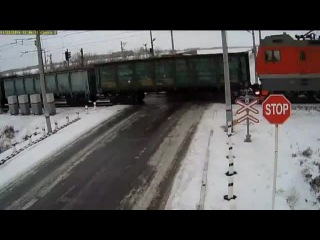 maz hit zhernova of two trains at the railway crossing